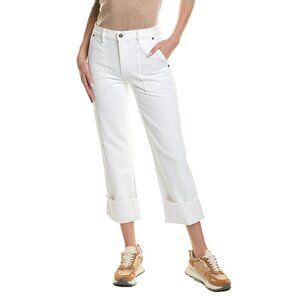 Lafayette 148 White Jean Flat Front Pocket Straight Leg